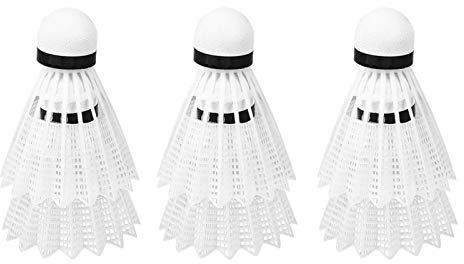 6 Stücke Badminton Federbälle, Badminton Bälle, Feder Ball/Bälle Federball, Shuttlecocks Outdoor Sport Ball Training Zubehör Mit hoher Stabilität und Haltbarkeit Federball (Weiß)