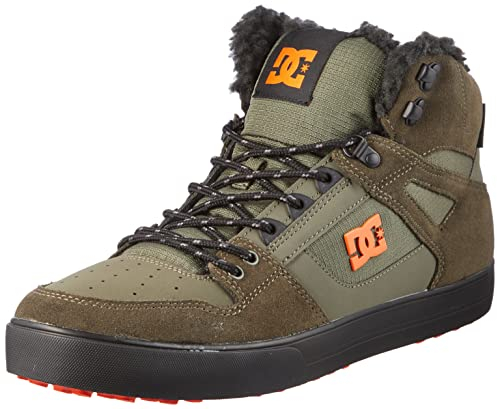 DC Shoes Herren Pure High-Top Sneaker, Dusty Olive/ORANGE, 43 EU