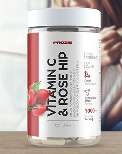 Prozis Vitamin c 1000 mg + Rosehip 120 compresse - vitamina c + rosa canina
