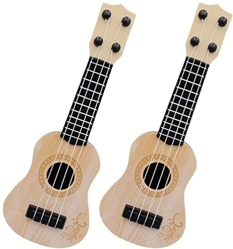 TOYANDONA 2Pcs Kinderspielzeug Gitarre Kinder Ukulele Spielzeug Für Im Alter Von 3-9 Jahren Instrumente Klein Musikspielzeug Spielen Gitarre