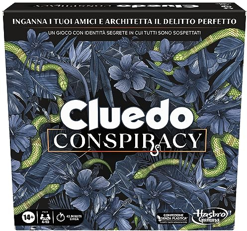 Hasbro Gaming Cluedo Conspiracy, Brettspiel mit geheimer Identität und Strategie, Halloween-Spiel, für Jungen und Mädchen ab 14 Jahren, für 4-10 Spieler