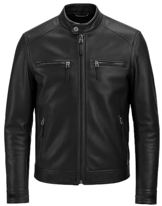 Zerimar Chaqueta hombre - Chaqueta de cuero hombre - Cazadora piel hombre - Chaqueta hombre piel - Chaqueta casual Hombre - Chaqueta cuero hombre