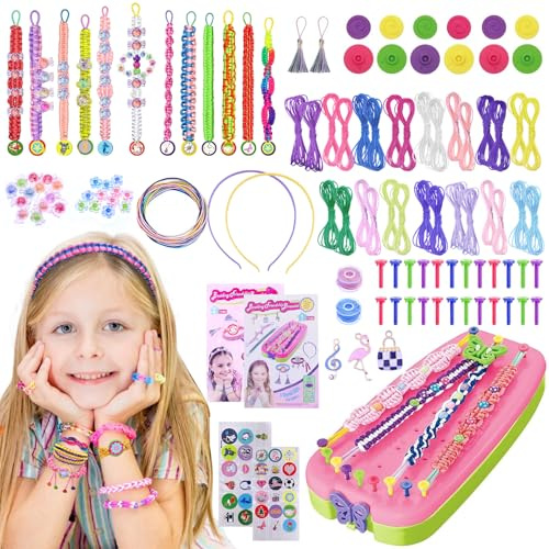 HOVIBU Kit Créatif Fille, Bracelet DIY Kit pour Filles de 6 à 12 Ans, Cadeau d’Anniversaire et Noël