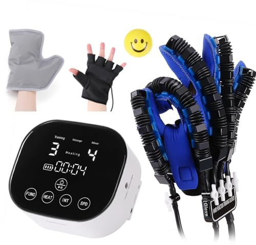 Tairibousy Rehability Robot Gloves Hemiplegia Hand Stroke Recovery Equipment, Hand Dysfunction Training Device for Stroke, Finger Orthosis for Finger Cramps (Left, M)