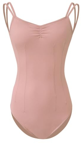 ROYAL SMEELA trikåer ärmlös dans trikådräkt klassisk dans dam bodysuit klassisk dans för dam trikåer balett vuxen rygglös trikåer gym body rygglös dansare dam, Ljusrosa, XXL