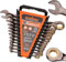 HORUSDY 12-Piece SAE Flex-Head Ratcheting Spanner Set with Organizer | 8-19 mm Ratchet Combination Spanners Set | 72-Teeth | Chrome Vanadium Steel (12PC SAE)