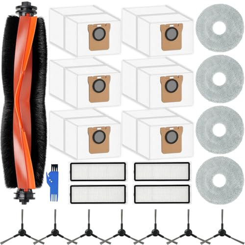 Homruich 23 piezas de accesorios para aspiradora Xiaomi X20 Max / X20 Pro de repuesto, 1 cepillo principal, 4 filtros, 4 paños de limpieza, 6 bolsas de polvo, 7 cepillos laterales, 1 cepillo