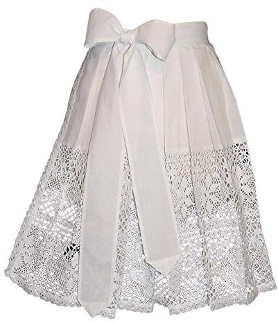German White Lace Apron for Dirndl (13 (US size 0-8))