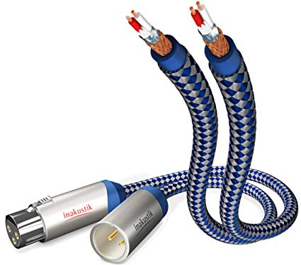 inakustik – 00405015 – Premium Stereo Audiokabel (XLR) | Für kraftvollen und dynamischen Klang dank eines hohen Kupfergehaltes | 1,5m in Blau/Silber | 2-fache Abschirmung - Vollmetallstecker - moderner Geflechtschirm