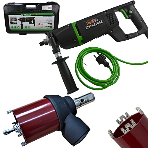 Eibenstock Diamant-Trocken-Kernbohrmaschine EHD 1500 inklusive Staubabsaugung mit Vierschneiderbohrer & MDW Dosensenker