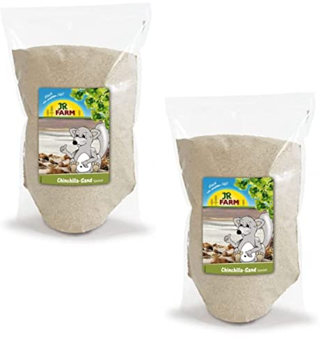 JR FARM Chinchilla-Sand Spezial | Doppelpack | 2 x 1 kg | Sanfter Reinigungs- und Pflegesand für das regelmäßige Sandbad flauschiger Chinchillas | Aus tonhaltigem Sepiolit