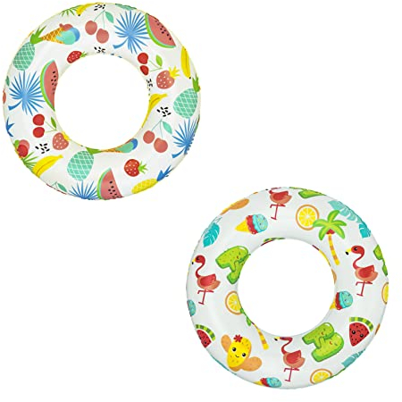 Bestway Simring för barn | Hållbar uppblåsbar simflytande, sommar vatten pool leksaker, blandade mönster