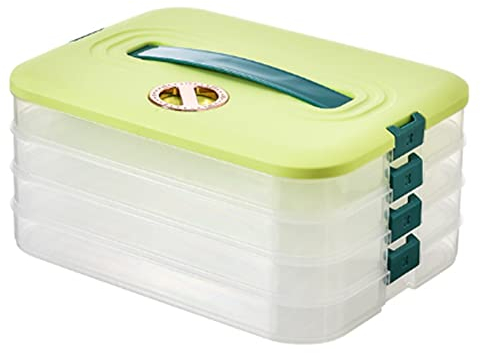 Sxdluzi KnöDelbox Aufbewahrungsbox KüHlschrank KnöDel Einfrieren Mehrschichtgefrieren SchnellgefrierknöDelbox GrüN