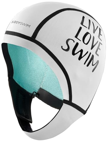 Buddyswim Neoprenmütze 2,5 mm Freiwasserschwimmen. Bonnet Men und Schwimmhaube Damen aus kälteisolierendem Neopren, einfacher Verschluss, Tauchen, Surfen und Wasserarbeiten. Badekappen für Schwimmer.