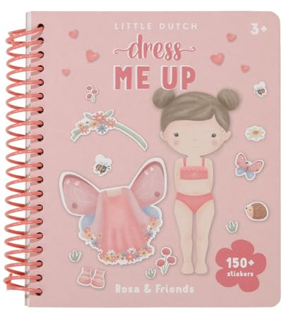 Little Dutch 125414 - Libro de pegatinas Dress me up - Rosa & Friends
