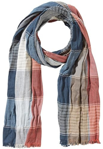 camel active Herren Webschal mit kariertem Muster Nachtblau menswear-OS