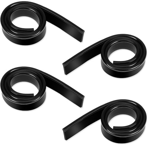 Jeffdad 4 stycken ersättningsskrapa gummi, silikonskrapa 45 cm ersättning läpp, gummiläpp avdragare fönsterskrapa ersättningsgummi för glasytor duschskrapa fönstertorkare (svart)