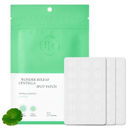 PURITO SEOUL Wonder Releaf Centella Spot Patch, Korean Centella, for Sensitive Skin, Soothing, Pimple Patches for Face, Spot Stickers, K-Beauty, 51 Count