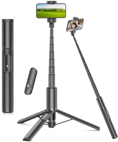 Gahenwo Selfie Stick, 67 Phone Tripod with Remote, Extendable All-in-1 Tripod Stand for Travel/Filming Video Vlogging compatible with 4-7 iPhone/Android
