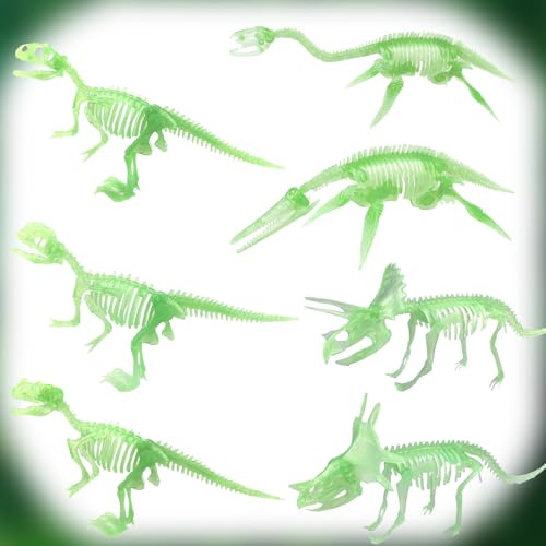 Doyomtoy Scheletro Fossile di Dinosauro,7 Pz Giocattoli Scheletro di Dinosauro Ossa di Dinosauro Scheletro Figure Giocattolo,Adatto per i Giochi di Scienza dei Bambini Giocattoli Regali Dino Skeleton