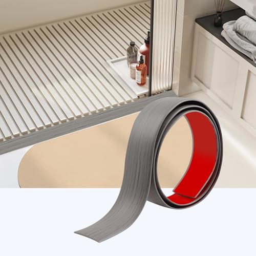 100cm*5cm Tapajuntas Suelo Adhesivo, PVC Perfil de Transición para Suelo, Tira de Umbral se Utilizan para Conectar Huecos de Suelo, Transiciones de Umbral de Alfombras(Nuevo Gris)