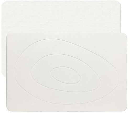 Feilifan Tapis de Bain en Pierre - Tapis de Douche en Terre de Diatomée à Séchage Rapide, Super Absorbant l'eau, pour Salle de Bain, Cuisine, Facile à Nettoyer (60 x 38 cm, Ovale Blanc)