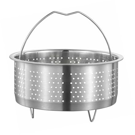 Vaporera de acero inoxidable 304, inserto al vapor para olla, olla de cocción al vapor, olla con asa, olla de vapor, colador para ollas, ollas a presión, cocinar verduras, frutas, huevos, 22 cm