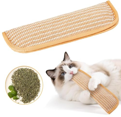 ZKFSIE Cat Kicker Toy, Jute Catnip Pillow with Chew Rope, Claw Cuddle Cat Toy for Indoor Cats.