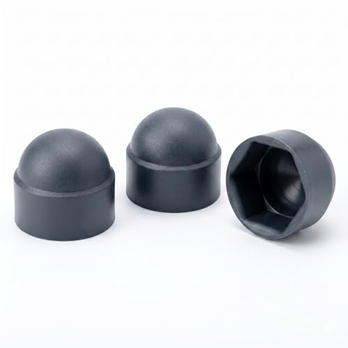 Capuchons de Protection pour Vis M8 - pour Clé de 13 mm - Gris Anthracite RAL 7016 en Plastique - 50 Pièces - Cache-écrous Hexagonaux