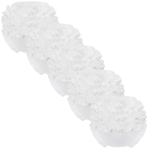 Poocen 5 Pack Ruffle Diaper Cover - Baby Bloomers, Cute Cotton Baby Girl Shorts,Ruffled Tiered Bloomers Elastic Briefs for Toddler Girls White