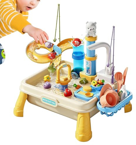 Generisch Wassertisch Mit Integrierter Pumpe, Ideal Für Draußen, Für Und Mädchen Von 4-8 Jahren. Perfekt Für Spielzimmer, Kita, Terrasse, Garten Und Park.