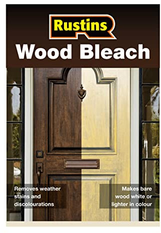 Rustins Wood Bleach Set–Two-Part Lightening System for Removing Stains, Discolouration and Dark Finishes; Restores Natural Wood Colour, Easy-to-Use Solution for Lightening Mahogany, Oak, Pine and Teak