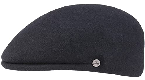 LIERYS Outdoor Flatcap aus Wollfilz Herren Mütze Made in Italy Wasserabweisend Packable Sportmütze Herbst Winter Schiebermütze dunkelblau L (58-59 cm)