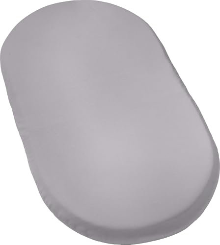 Erwin Müller Baby-Spannbettlaken Murnau Single-Jersey - grau Größe 40x70 cm oval - hautfreundlich, atmungsaktiv, bügelfrei, strapazierstark