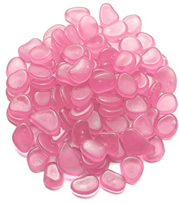 Mdurian 200Pcs Rosa Pietre Luminosi Ciottoli Luminosi Fluorescenti Luminose incandescenza nel Buio Pietre Rocce Ghiaia per casa Giardino passerella Acquario Decorazione