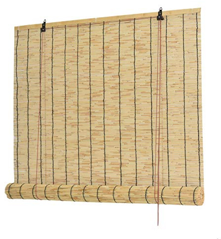 KDDFN Tenda Avvolgibile in bambù,Tenda a Rullo in bambù,Tende in Bambu da Esterno,Protezione della Privacy,Stile retrò,Facile da Installare,Fatto su Misura,per Interni/Esterni (150 * 230cm/59 * 91in)
