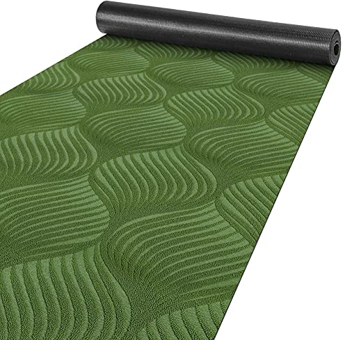 ANRO Läufer Flur Teppich Läufer Küchenläufer Küchenteppich Teppich Velours rutschfest waschbar für Flur, Schlafzimmer, Wohnzimmer, Küche Baker Grün 50 x 100cm