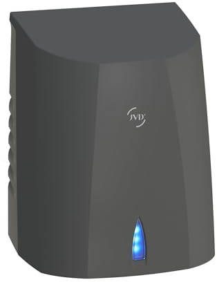 JVD Sèche-Mains Sup'Air Noir Mat - Séchage en 10-15s - Haute Performance 600 W - sans Contact, Automatique Via Infrarouge - Montage Mural