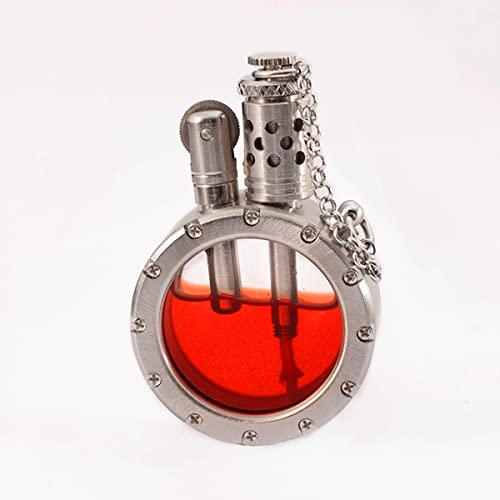 LXXYYZ Creative Vintage Lighter Reusable Kerosene Windproof Lighter Outdoor Unique Birthday Gifts for Men Dad Husband (Silver)