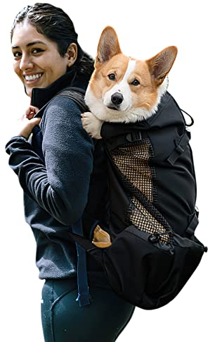 Galatée Hundetragerucksack, Tragbarer Verstellbarer Hunderucksack, Belüfteter Haustiertragerucksack, Haustierrucksack Zum Wandern Im Freien Wandern Bergsteigen Reisen(M, Schwarz)