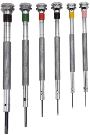 Horotec MSA 01.013 - Assortiment de 6 tournevis professionnels d'horloger - Made in France - Modèle déposé