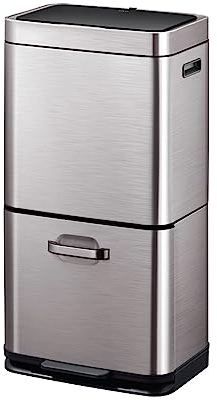 EKO Himalaya Sensor Recycling Bin, Dual Compartment Design, Perfect for Kitchen & Home, Stainless Steel, 35 + 25 Litre