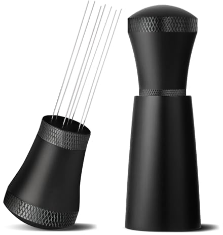 Aotfusd Wdt Tool, Aluminium Wdt Tool Espresso with 7 Espresso Needles 0.3 mm, 10 Replacement Needles, Aluminium Wdt Tool Espresso with Stand, Espresso Coffee Stirrer, Espresso Coffee Stirrer for