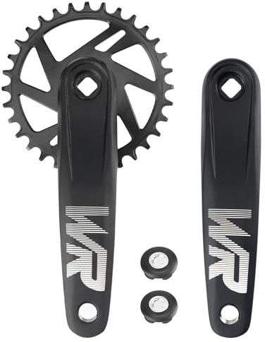 MEGHNA Bicycle Crankset Set 170mm Chainring Set 32T/34T/36T/38T Universal for Single Speed and 6/7/8/9/10/11 Speed Bike, MTB BMX Road Bike (32T)