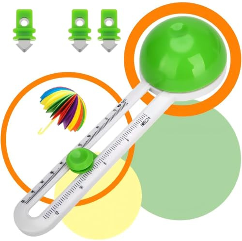 eudoraakm Cutter Circulaire Réglable 10-32 cm Vert | Coupe-Cercle Rotatif, Lames Remplaçables, Loisirs Créatifs, Scrapbooking, Cartes 3D
