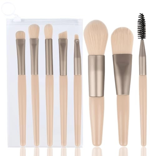 NOPKESV 8PCS Set Pennelli Contouring Angewinkelte Pennelli Syntetici Per Correttore Sotto Occhi Per Miscelare e Impostare Regalo Carnevale San Valentino