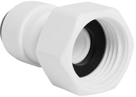 Fridge Water Connector 1/2 BSP to 3/8 Push Fit Tap Adapter Filter Fitting Quick Connector for Water Filter Systems Leak-Free Connection Plumbing Fitting Thread Replacement Reliable Tap Installation