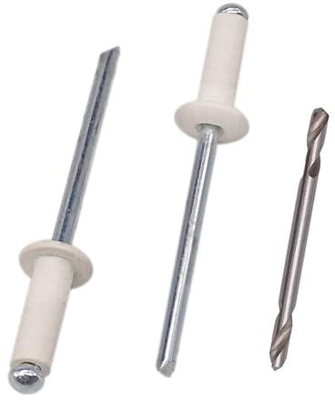 SKIR'CO 200 rivetti ciechi verniciati, 4,0 x 12 mm, in alluminio, DIN 7337, testa a cupola, mandrino in acciaio, rivetti pop (bianco puro RAL 9010)