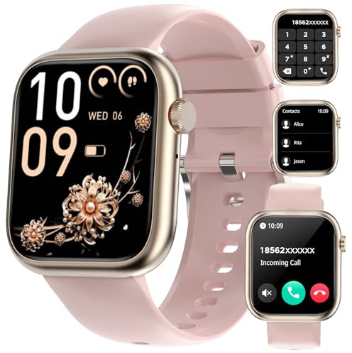 Efolen Smartwatch herr dam med samtal, 1,83 tum Fitness klocka med SpO2/sömn/hjärtfrekvens, 120 + sport, vattentät IP67 smart klocka för iOS/Android Rose