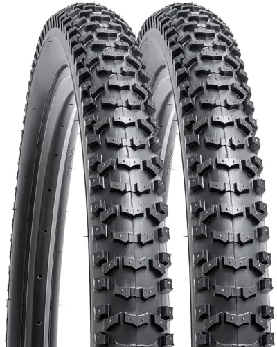 YunSCM 2Pcs Foldable 26 inch Bike Tyres 26x2.40 Tires 58-559 Compatible with 26x2.35 26 x 2.40 Mountain/Gravel/Off Road/Road Bicycle Bike Tyre